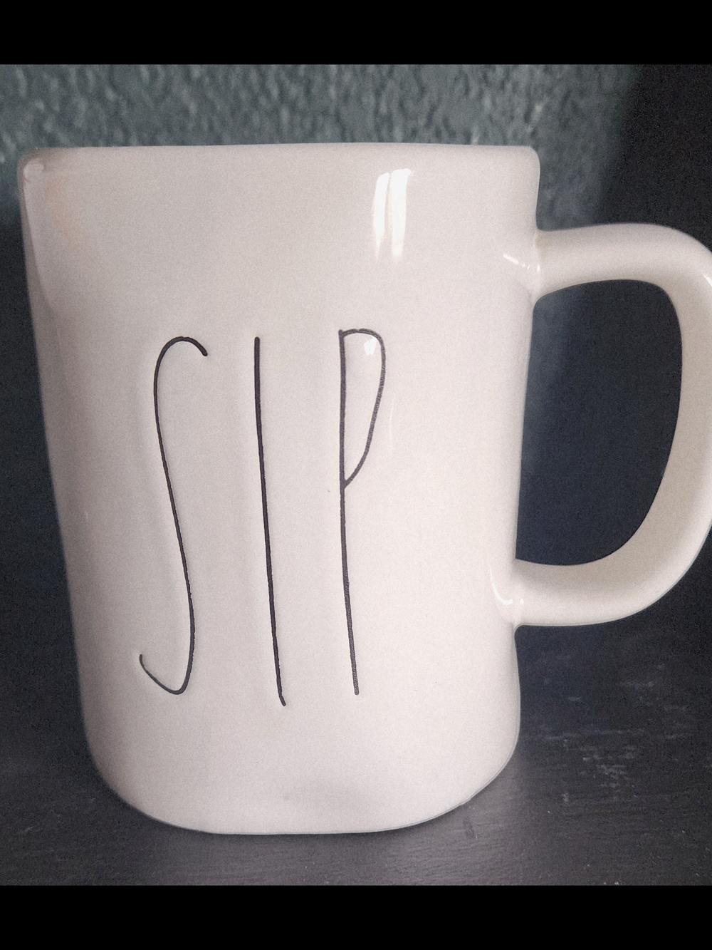 Magenta Cream Ceramic Mug with 'SIP' Handwritten Design